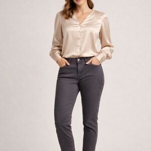 Wit and Wisdom"Ab" Solution High Rise Ankle Skimmers Size 6 Charcoal Gray